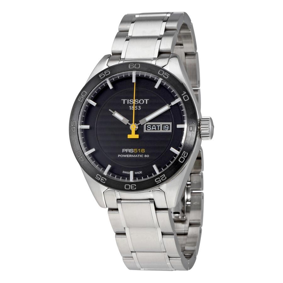 Tissot PRS516 Автоматические Механические Часы Мужские Часы 42мм Черный Циферблат Корпус из Нержавеющей Стали T100.430.11.051.00