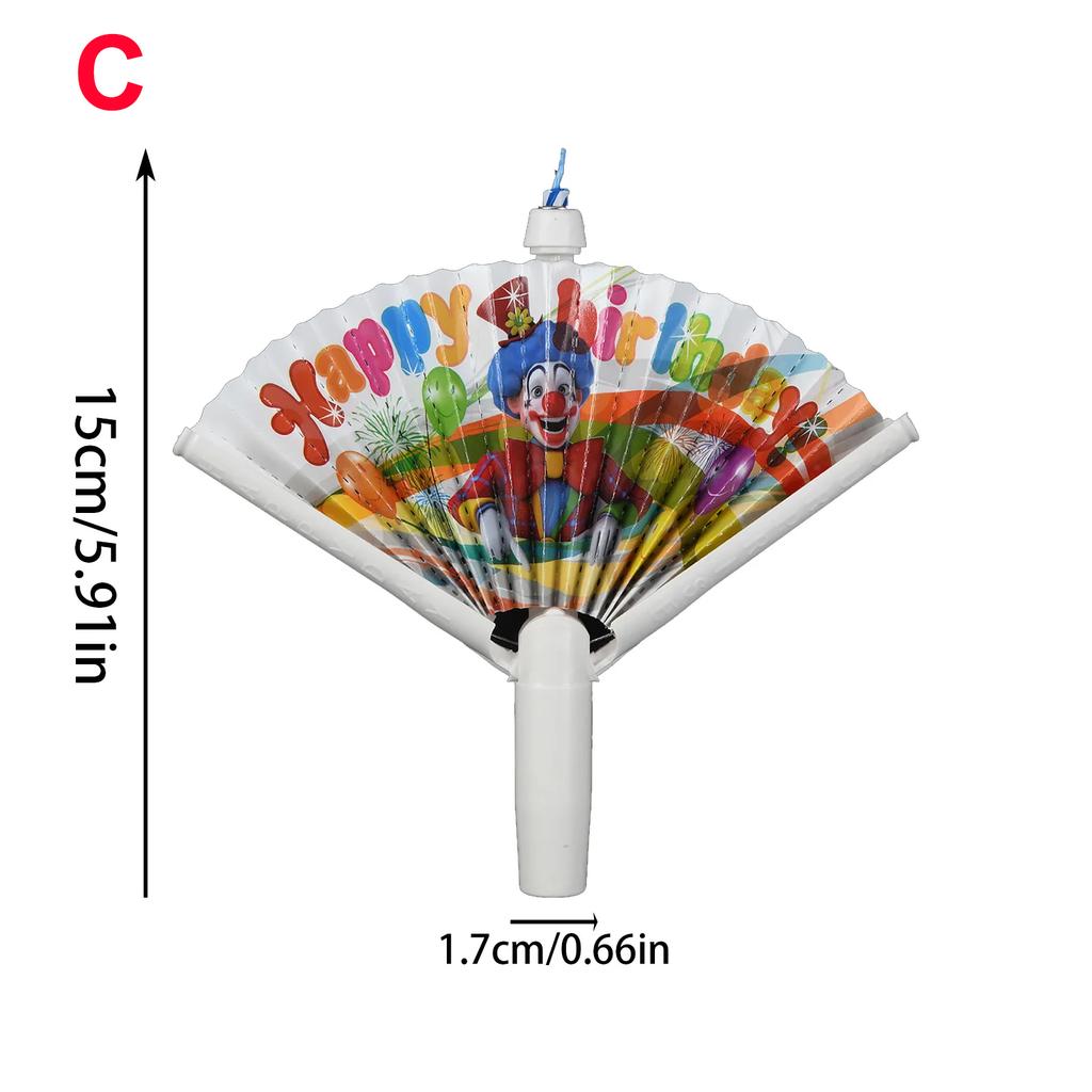 New Birthday Candle With Joker Fan Banner Funny Wishing Candle Birthday Cake Candle Decor Clown Pattern Candles Surprise Candles