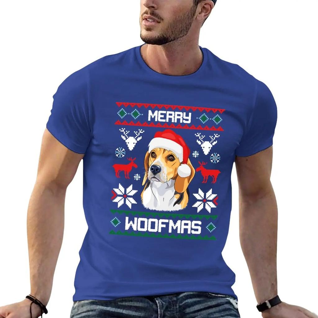 Beagle Merry Woofmas Christmas Dog Gift T-Shirt summer clothes summer tops anime clothes t shirts