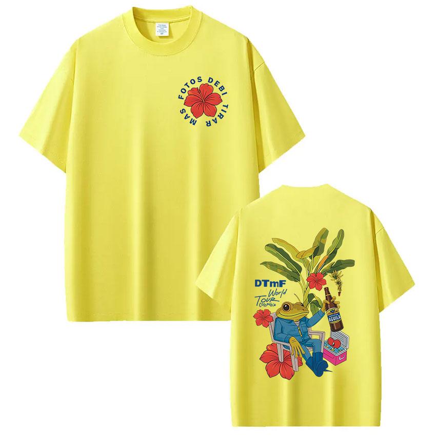 Rapper Bad Bunny Tshirt Debi Tirar Mas Fotos DTMF World Tour T Shirts Unisexs Unisex Fashion Vintage Hip Hop Tshirts Streetwear