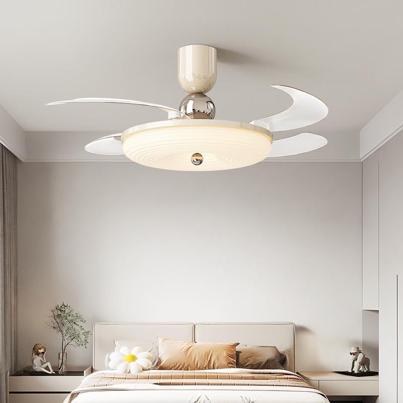 Modern Minimalist Silent Ceiling Fan with Light - High Airflow for Living Room, Dining Room, and Bedroom