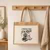 Sac Cabas Jute avec Poche J’peux pas j’ai Rock J'peux pas minimaliste | Toile de Jute et Coton 21 L Fond Plat Anses 65 cm | Marché