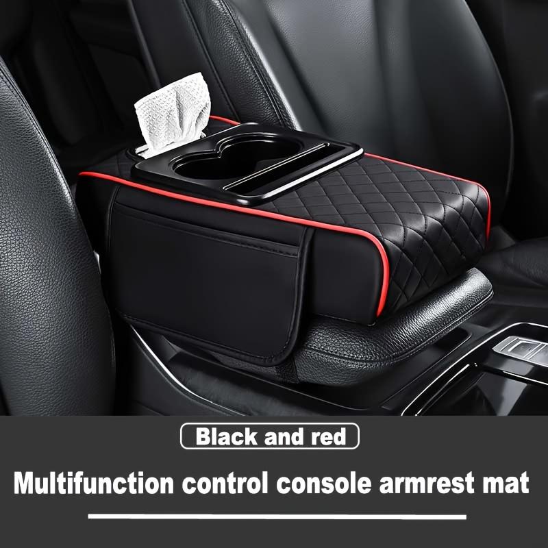 1 подлокотник центральной консоли автомобиля из искусственной кожи, утолщенная подушка для подлокотника, удлинительная подушка с подстаканником, сумка-органайзер для салфеток