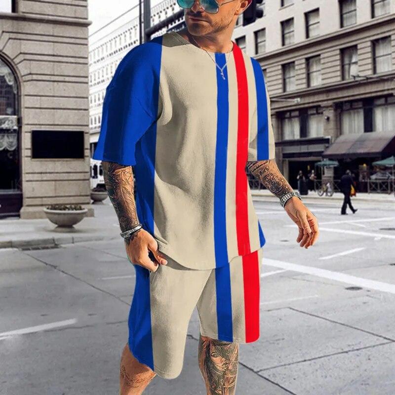 Новый летний мужской спортивный костюм, однотонная футболка + шорты, модный стильный спортивный костюм, комплект, спортивная одежда, костюм, одежда больших размеров