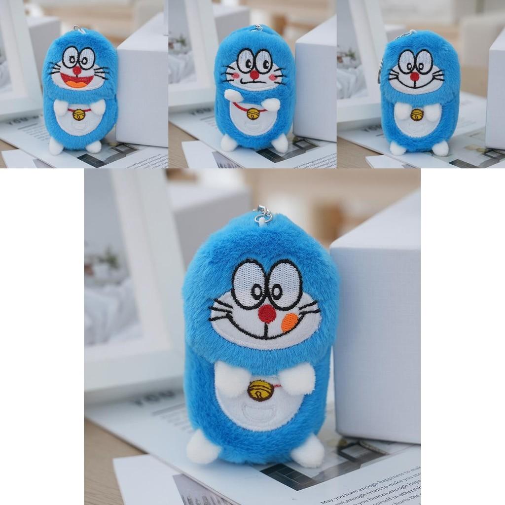 Cute Plush Doraemon Keychain Soft Pp Cotton Whimsical Cartoon Key Accessory