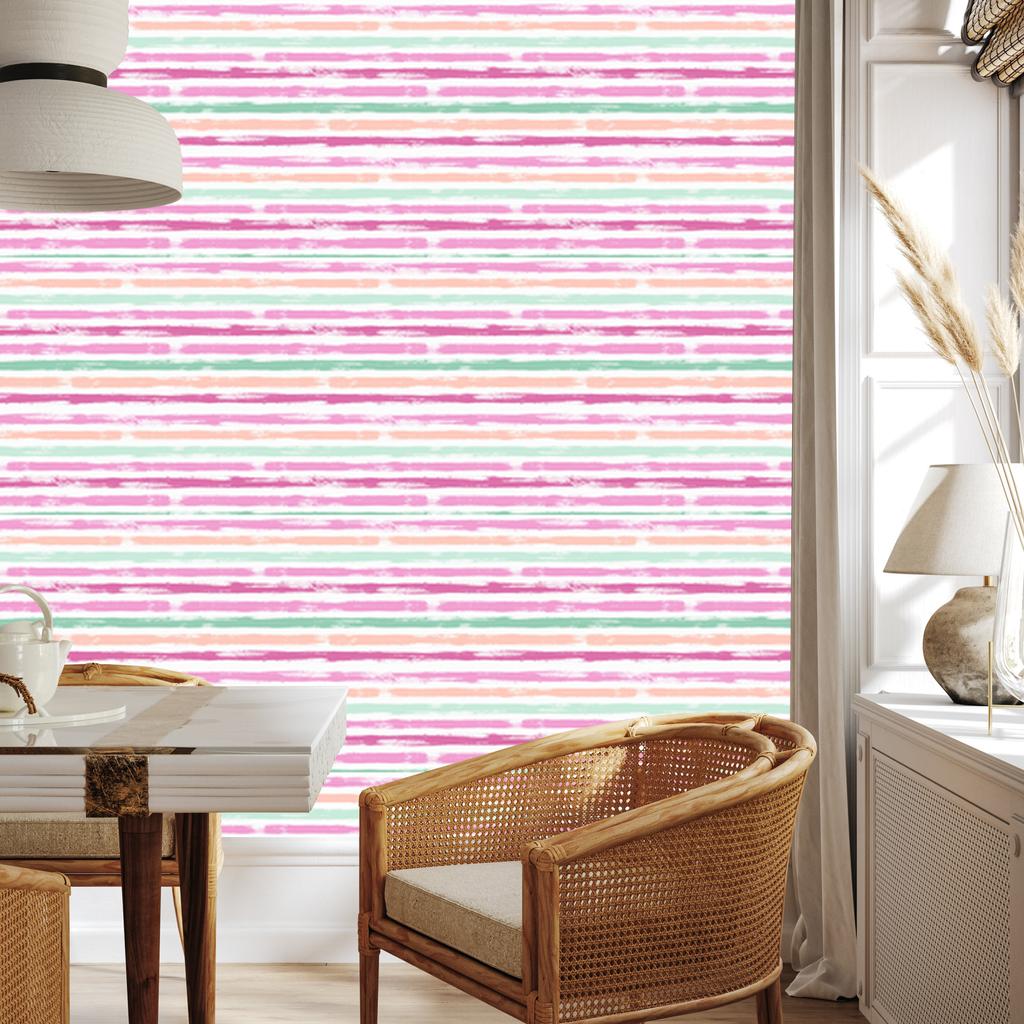 Colorful classic and striped wallpaper for living room and bedroom 50x1000