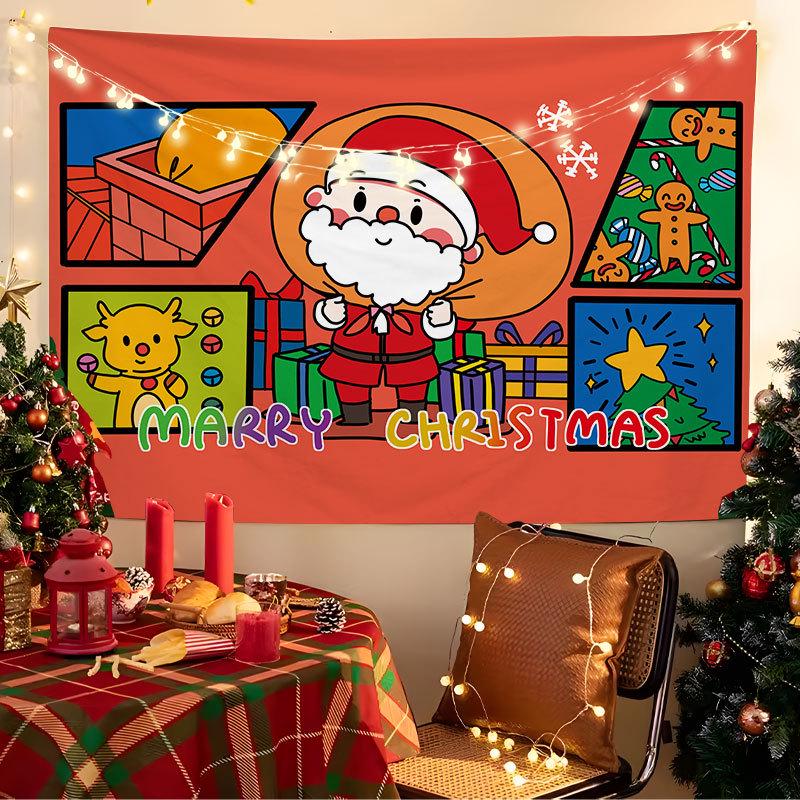 European Christmas Festival Hanging Cloth - Fresh Party Background Decor