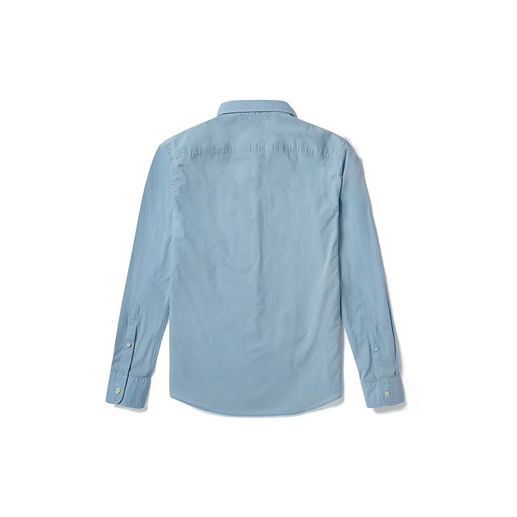 Timberland Вышитый логотип Slim Fit Casual Double Layer Cuff Long Sleeve Shirt Men Shirts Sky-Blue A2ERT-940