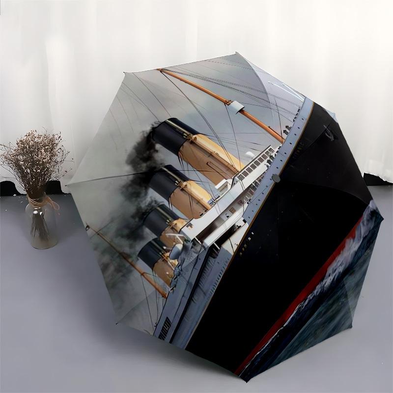 1pc Titanic, Ocean Themed High-quality Umbrella,Automatic Opening and Closing Umbrella,Multi-functional Umbrella G0811182