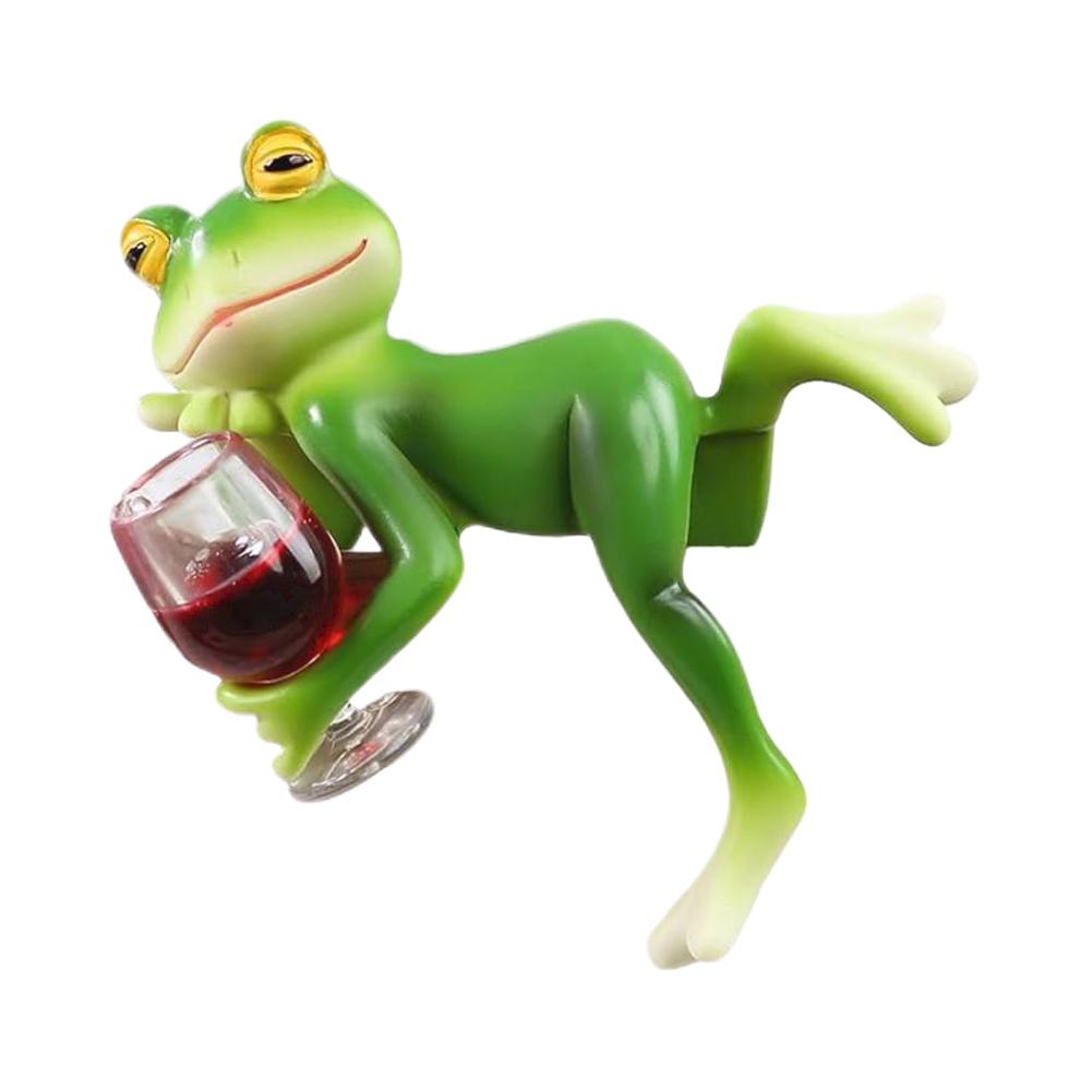 Забавная статуэтка лягушки-пьяницы, обнимающая цветочный горшок, смола, подвесная фигурка лягушки, миниатюрная фигурка лягушки для украшения цветника, двора, газона