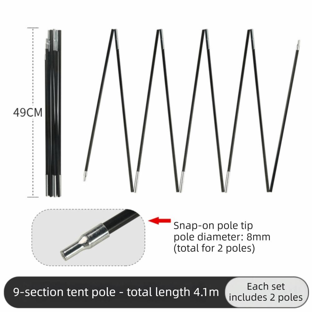 2Pcs Adjustable Camping Tent Poles Fiberglass Fiber Glass Pole Camping Repair Accessories Camping