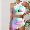 Women's Swimwear Tankini 2 Piece Swimsuit Colour Vacation Bathing Suits