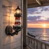 Beach Theme Lighting Coastal Lighthouse Wall Sconce Light, Vintage Nautical Lamp, Decorative House Lamps Light for Porch Patio Garden House,