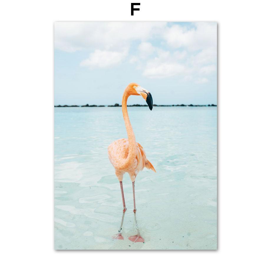 Пляжная доска для серфинга, фургон, пальмовый лист, волна, кокос, настенная живопись, холст, картина, фламинго, плакат на скандинавскую тему, настенные панно, Декор в гостиную