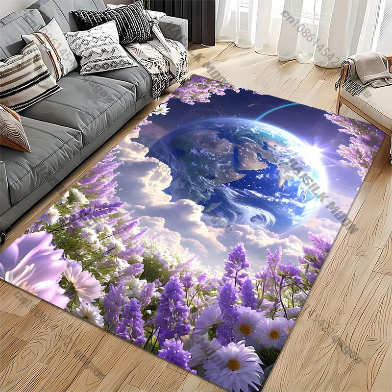 Earth beauty nature cosmic harmony carpet Yoga living room room decor children's crawling mat doormat area rug games mat