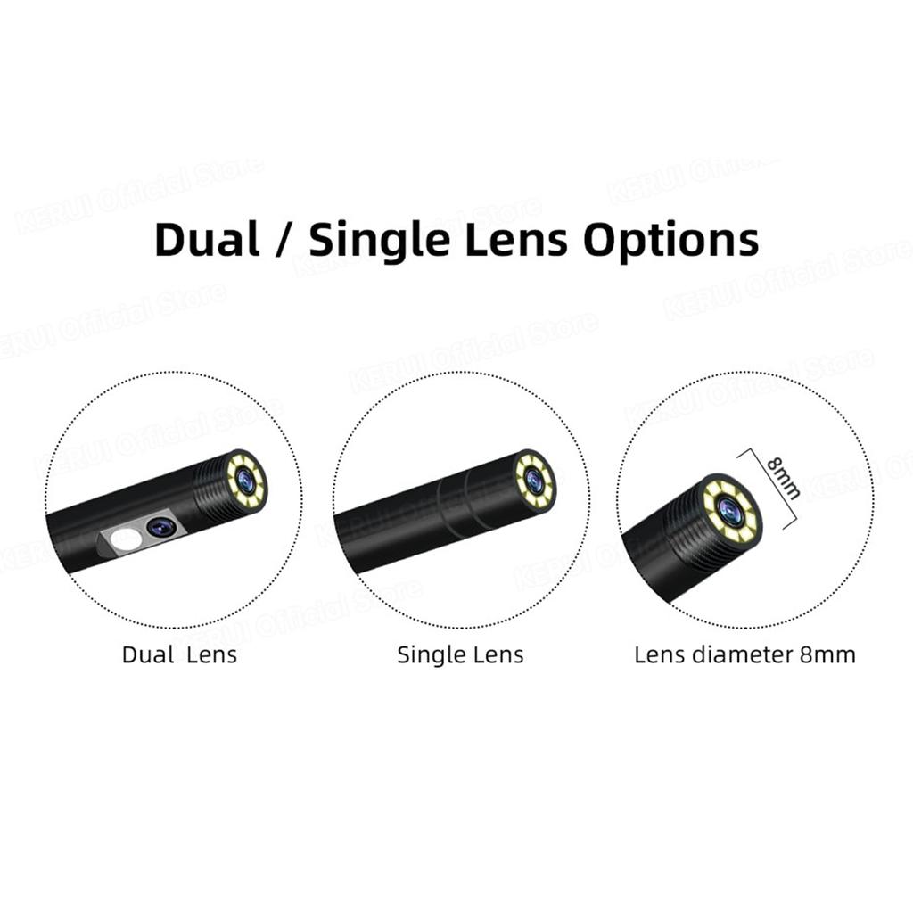 8 мм одинарный объектив промышленный эндоскоп 1080P высокое разрешение цифровой бороскоп инспекционная камера водонепроницаемый для труб канализации