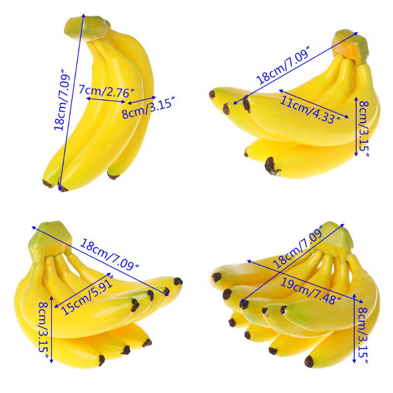 Реалистичная искусственная связка бананов с фруктами, поддельная демонстрационная опора, декоративная еда
