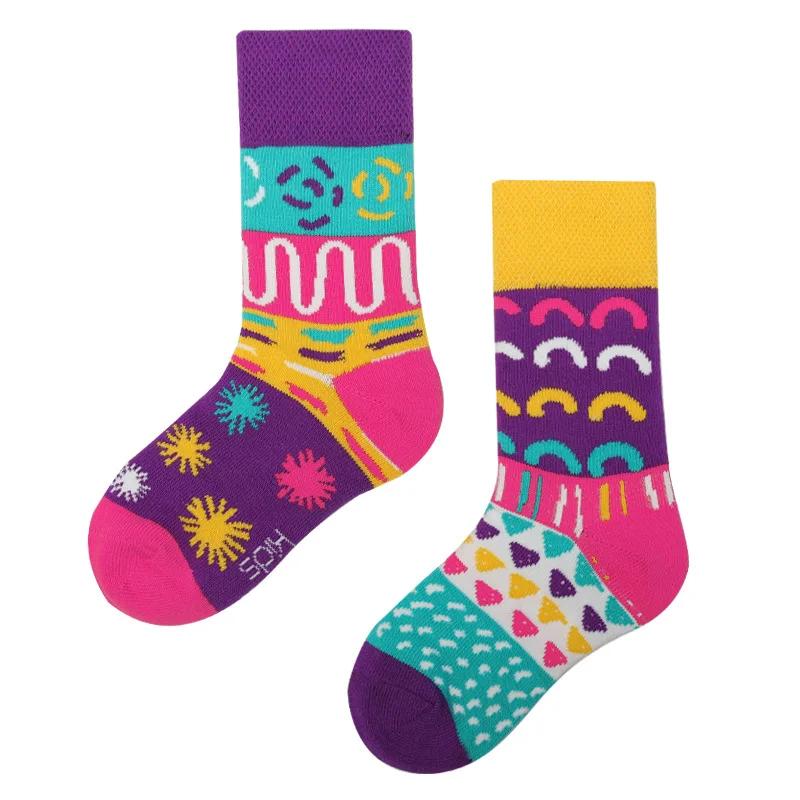 AB Новые детские носки в стиле родитель-ребенок для мальчиков и девочек, красочные, милые, мультяшные, модные, спортивные, детские, средней длины, хлопковые