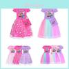 Kpop Demon Hunters Pattern Girl Dress With Cotton Fabric And Pleated Skirt For Kids Girls