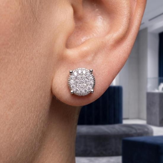 Rhinestone Ear Studs Lightweight Sparkling Stud Earrings Elegant Daily Wear Earrings Jewelry for Women Men Party Accessories