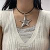 Массивное ожерелье с пентаграммой Ювелирный подарок для женщин Мужчин Преувеличенное Y2K Ожерелье со звездой Ключица Цепочка Ювелирный подарок