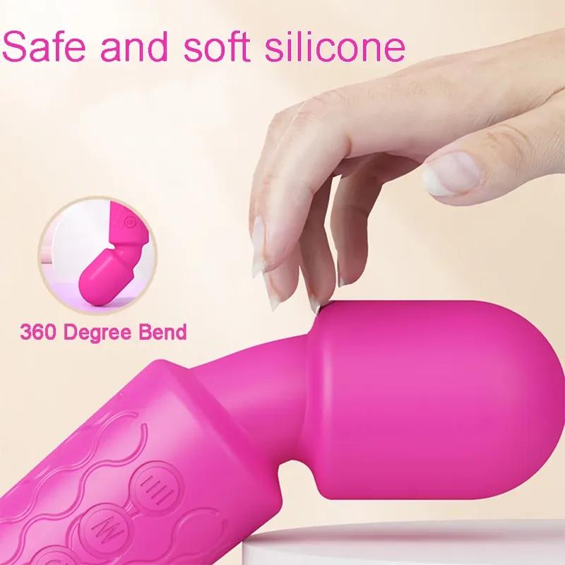 20 Modes Strong Vibration Mini Vibrator USB Charging AV Stick Rod Massager Clitoris G-Spot Vibrators Sex Toy For Women Adults 18