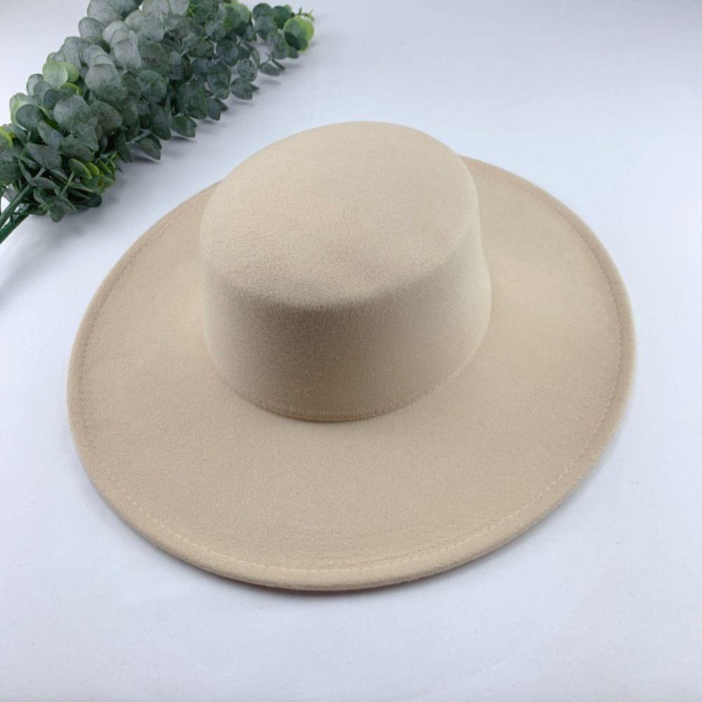 Элегантная фетровая шляпа с широкими полями в британском стиле для женщин в джазовом стиле, модная кепка в стиле Хепберн с плоским верхом для ужина
