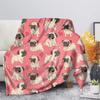 Pug Dog Blanket Lovey Animal Soft Warm Fall Chair Flannel Throw Blankets Cartoon Pet Puppy Print Bed Sofa Blanket King Queen