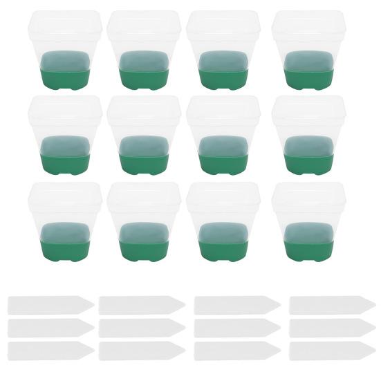 6/12 шт. силиконовый детский горшок, прозрачные квадратные горшки для растений с дренажными отверстиями, легкая пересадка, пластиковый многоразовый цветочный горшок для здорового роста корней