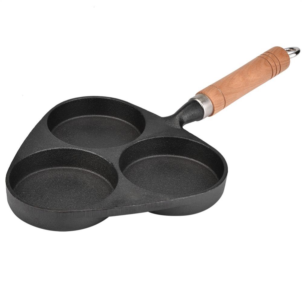 Nonstick Egg Pan 3-Cup Pancake Pot Kitchen Supplies Breakfast Skillet Restaurant