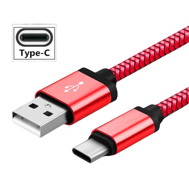 Нейлоновый плетеный кабель Type C для быстрой зарядки, зарядный кабель USB A для телефонов, планшетов, адаптеров питания, эффективный