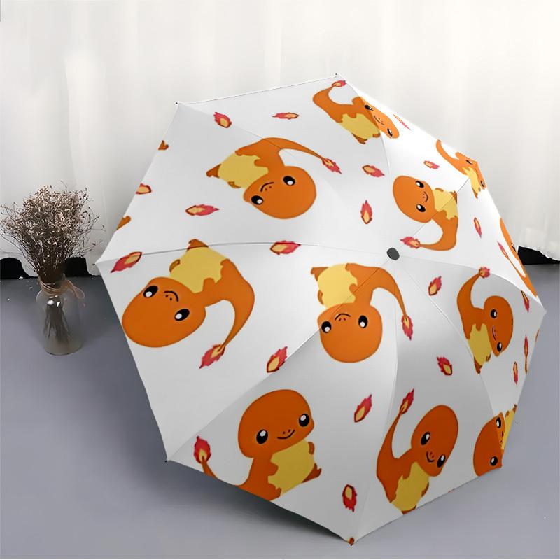 1pc Charmander, Pokémon Automatic Umbrella 8-Bone Design Compact Gear for Outdoor Travel, Perfect Helloween Chrismas Gift for Friends or Family yy2508