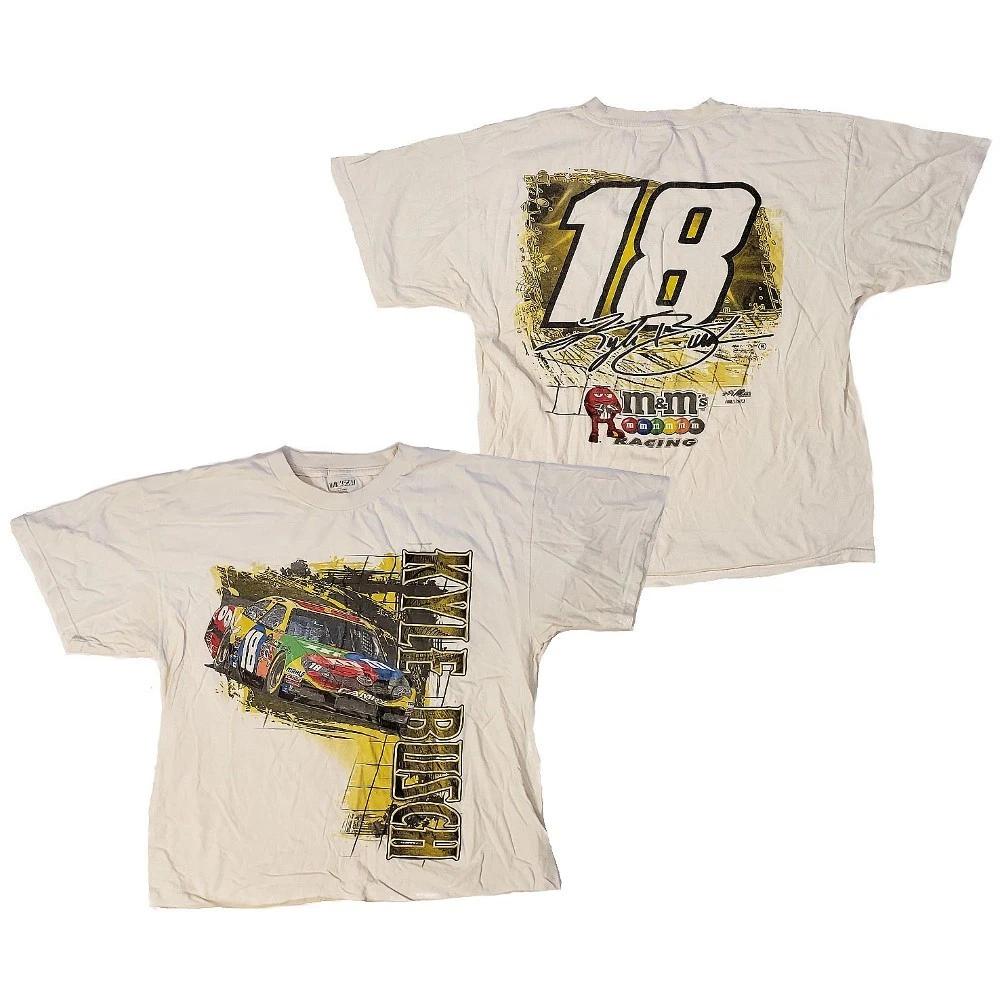 Kyle Busch Vintage NASCAR M&M Car Double Sided s s s s s T- Children's T-shirt - XL