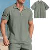 Мужские льняные рубашки для гольфа с коротким рукавом, повседневные летние пляжные топы однотонной расцветки