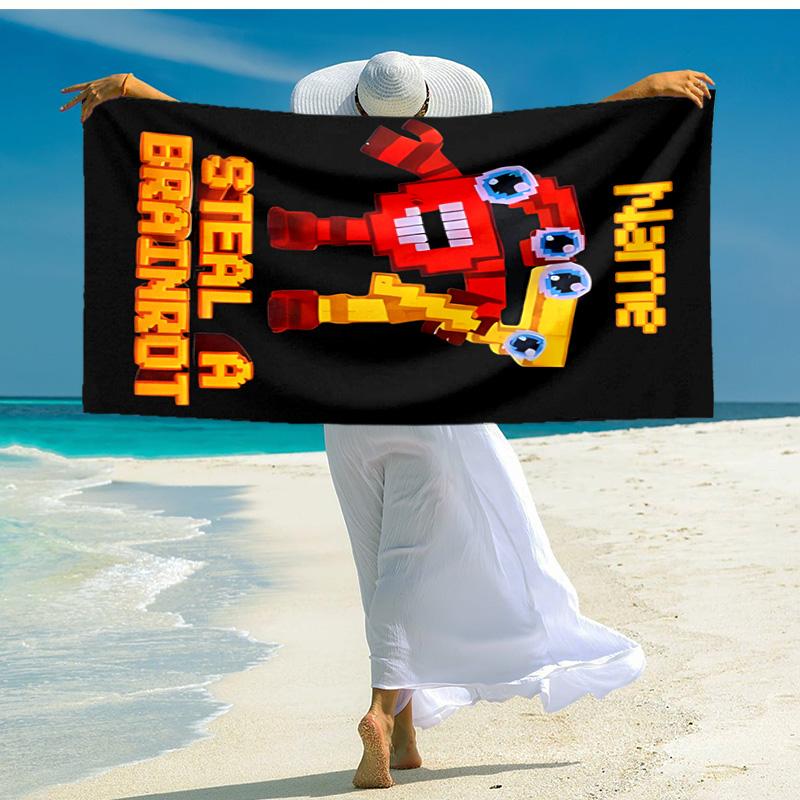 Personalized customized proof beach towel with Six Seven pattern - soft, absorbent,quick-drying,perfect swimming,camping&bathing