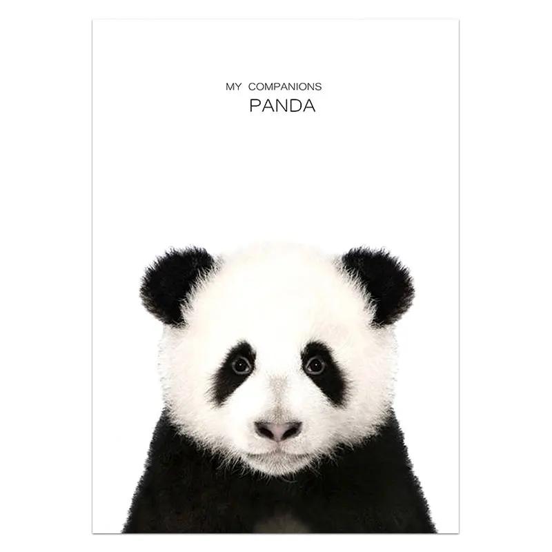 Плакаты и принты с животными, кролик, жираф, свинья, панда, лев, холст, картина, детская настенная живопись, скандинавская картина, украшение для детской комнаты