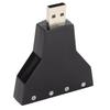 Dual Audio Interface USB Sound Card Independent Sound Card External Sound Adapter  For Headphone
