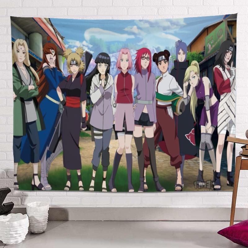 Аниме Kawaii Декор комнаты Настенная ткань Фоновая ткань Хиппи Эстетическая комната Гобелен Chambre Украшение Фреска Большие пляжные полотенца