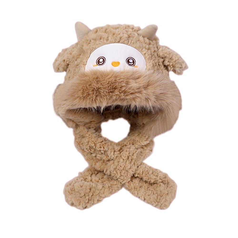 Thickened Ear Protection Hat Warm Lei Feng Cap Kawaii Little Sheep Plush Hat Streetwear