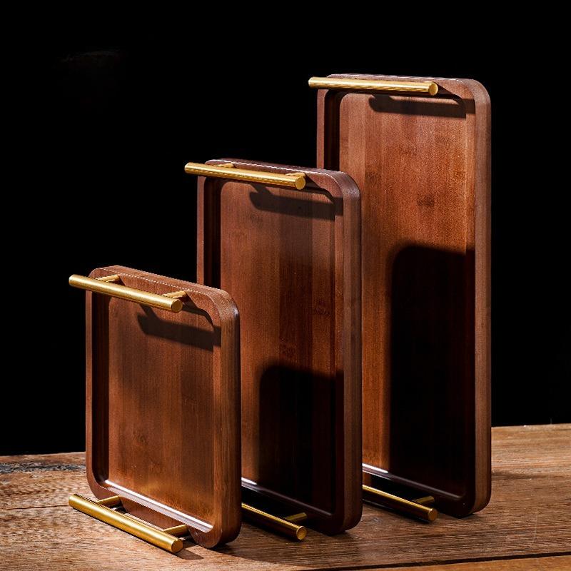 Rectangular Wooden Pallet Dual Ear Storage Tray Tea Trays Fruit Plate Pastry Plate Display Tray Bread Plates Dessert Plates Dish