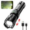 Super Bright 2000LM LED Flashlight USB Rechargeable Zoom Tactical Torch with Power Display Camping Fishing Emergency Lantern