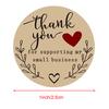 500 шт. наклейка «Спасибо» в форме сердца ручной работы круглая наклейка из крафт-бумаги с печатью и этикеткой