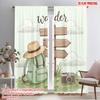 2pcs 2D Flat Printing Window Curtains Wanderlust Backpack Camera Signpost Polyester Without Electricity Party Decorations for