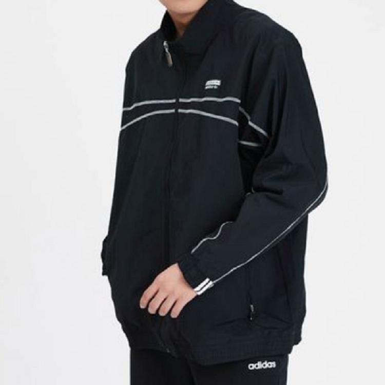 adidas Спортивная куртка с логотипом и воротником-стойкой, мужская верхняя одежда, черная GI7437