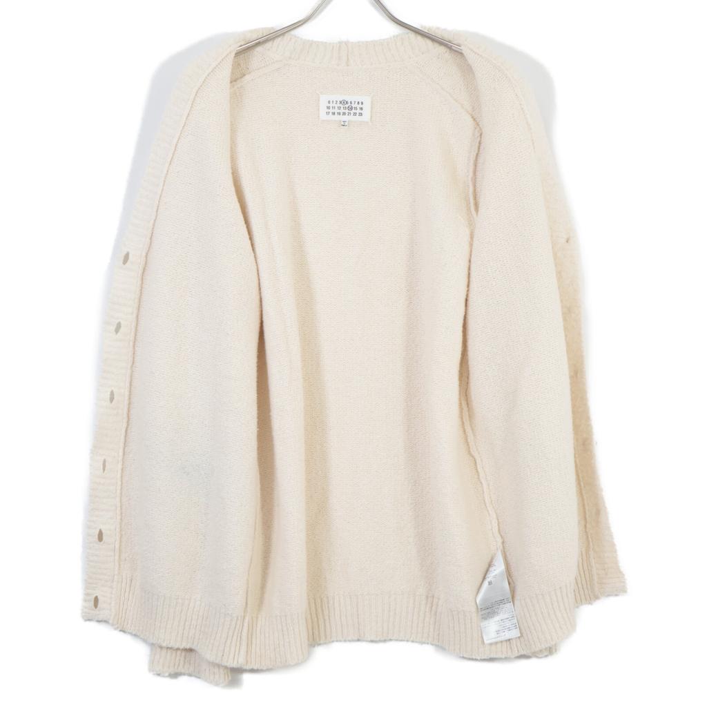 Maison Margiela SI0Gold Plated0002 S17664 22 Years White 5 Gauge Cotton Nylon Pile Cardigan tops XS whiteUsed