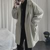 Men's Mid-Length Hooded Windbreaker: Stylish Korean Loose Coat, Trendy Hong Kong Workwear. Perfect for Autumn and Winter.