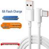 Кабель USB-C 66 Вт с угловым разъемом, Super Flash Charge, 6A, быстрая зарядка для мобильных и игровых устройств