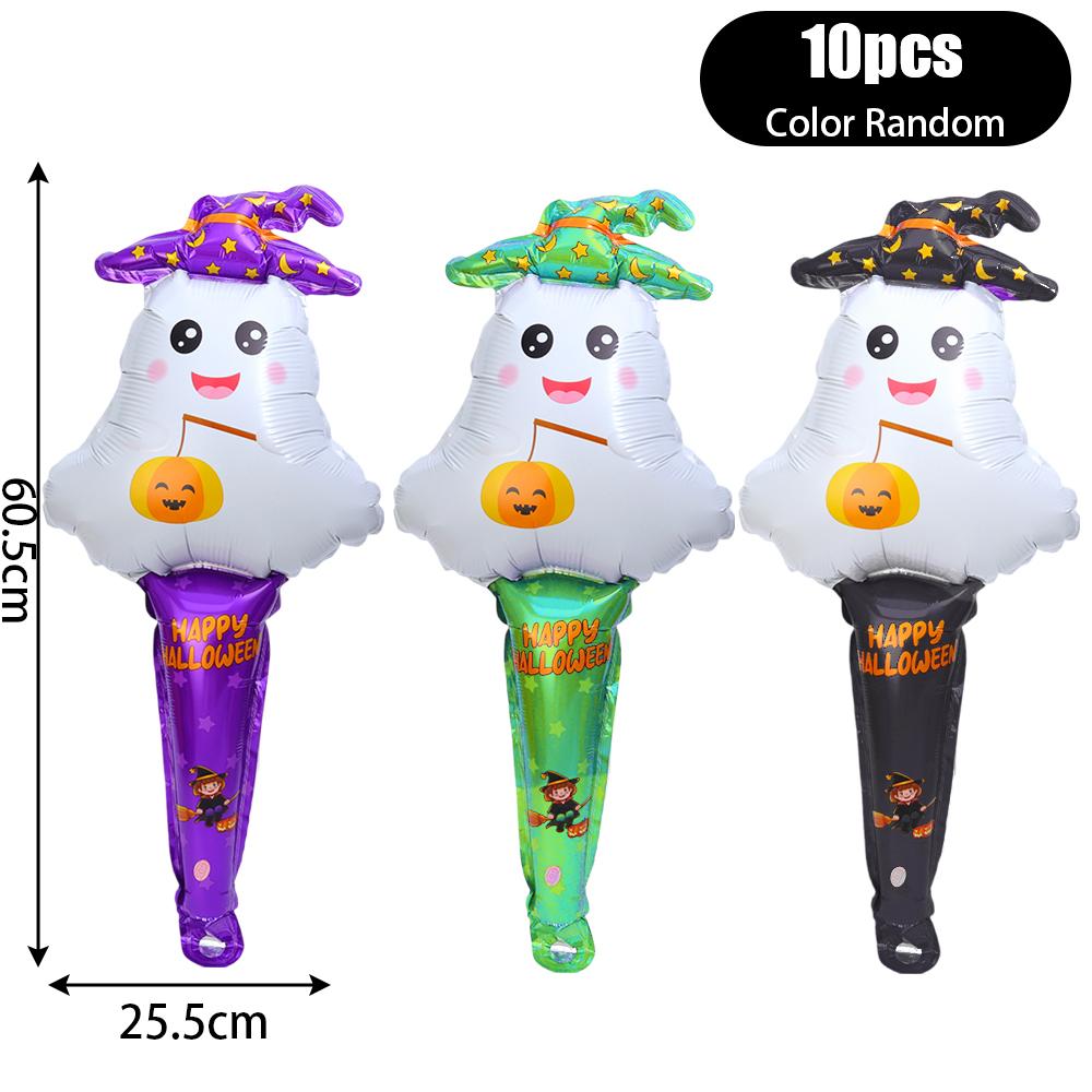 10 шт. смешанных надувных воздушных шаров на Хэллоуин, палочки для ведьм, тыкв, кошек, привидений, шариков, украшений для вечеринки на Хэллоуин