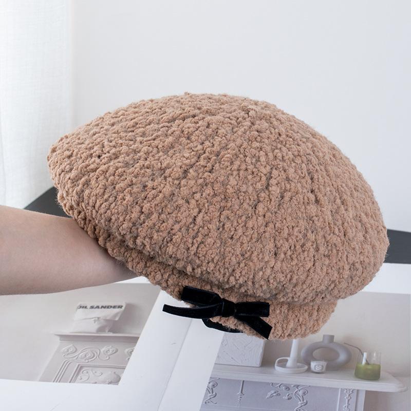Зимняя японская вязаная шапка с бантом для женщин весна-осень милый универсальный берет шляпы художника