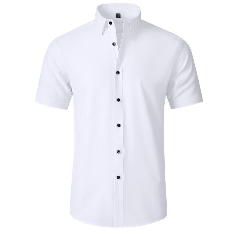 Мужская приталенная рубашка, корейский стиль, business casual, легкая рубашка, минималистичная, без эластичности, на пуговицах